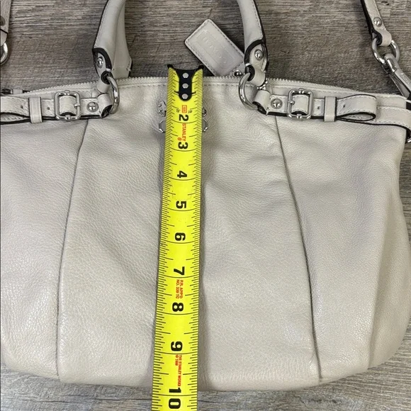 Coach Madison Leather Lindsey Satchel — Pebbled Dove Gray (Style G1120-18609)